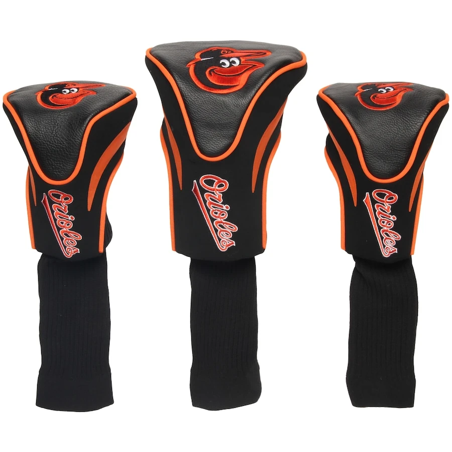 Baltimore Orioles 3Pack Contour Golf Club Head Covers 1 Baltimore Orioles 3Pack Contour Golf Club Head Covers