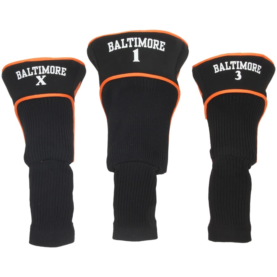 Baltimore Orioles 3Pack Contour Golf Club Head Covers 2 Baltimore Orioles 3Pack Contour Golf Club Head Covers - Image 2