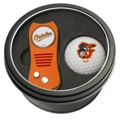 Baltimore Orioles Divot Tool & Golf Ball Personalized Tin Gift Set