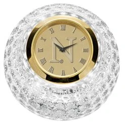 Northwestern Wildcats Crystal Golf Ball Clock - Gold