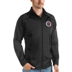 New England Revolution Antigua Links Full-Zip Golf Jacket - Black