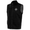 Seattle Sounders FC Antigua Brushed Metallic Logo Links Full-Zip Golf Vest - Black