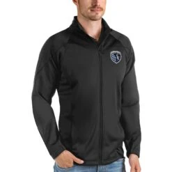 Sporting Kansas City Antigua Links Full-Zip Golf Jacket - Black