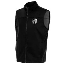 St. Louis City SC Antigua Brushed Metallic Logo Links Full-Zip Golf Vest - Black