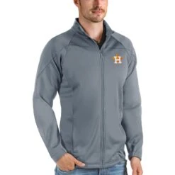 Houston Astros Antigua Links Full-Zip Golf Jacket - Gray