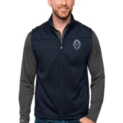 Toronto FC Antigua Primary Team Logo Links Full-Zip Golf Vest - Navy