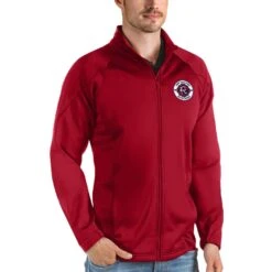 New England Revolution Antigua Links Full-Zip Golf Jacket - Red