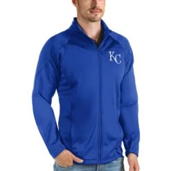 Kansas City Royals Antigua Links Full-Zip Golf Jacket - Royal