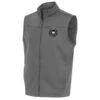 Charlotte FC Antigua Brushed Metallic Logo Links Full-Zip Golf Vest - Steel