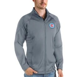 Chicago Fire Antigua Links Full-Zip Golf Jacket - Steel