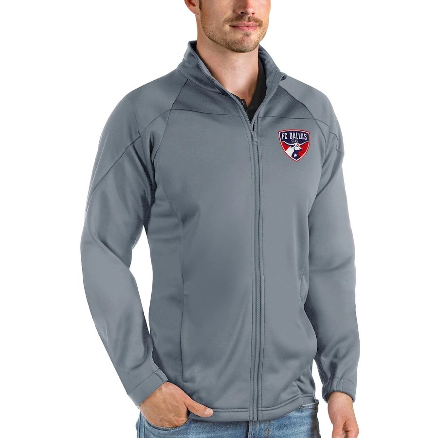 FC Dallas Antigua Links Full-Zip Golf Jacket - Steel 1 FC Dallas Antigua Links Full-Zip Golf Jacket - Steel