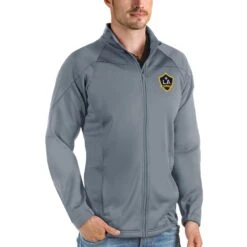 LA Galaxy Antigua Links Full-Zip Golf Jacket - Steel