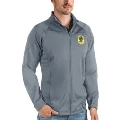 Nashville SC Antigua Links Full-Zip Golf Jacket - Steel