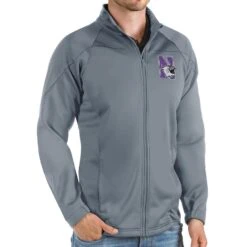 Northwestern Wildcats Antigua Links Full-Zip Golf Jacket - Steel