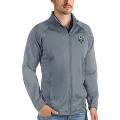 Seattle Sounders FC Antigua Links Full-Zip Golf Jacket - Steel