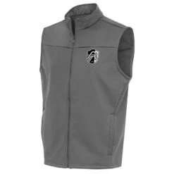 St. Louis City SC Antigua Brushed Metallic Logo Links Full-Zip Golf Vest - Steel
