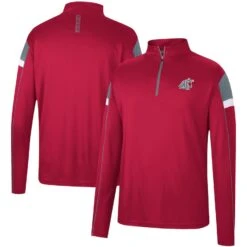 Washington State Cougars Colosseum Golf Match Quarter-Zip Windshirt - Crimson