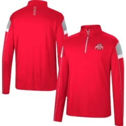 Ohio State Buckeyes Colosseum Golf Match Quarter-Zip Windshirt - Scarlet