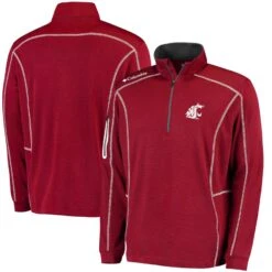 Washington State Cougars Columbia Golf Shotgun Quarter-Zip Pullover - Crimson