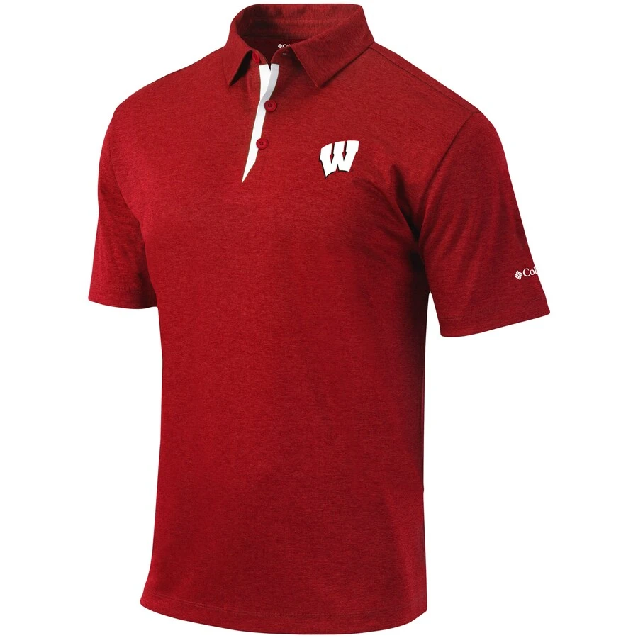 Wisconsin Badgers Columbia Golf Sand Save Omni-Wick Polo - Red 2 Wisconsin Badgers Columbia Golf Sand Save Omni-Wick Polo - Red - Image 2