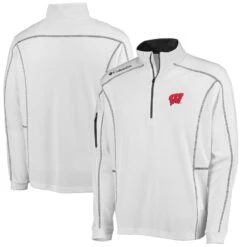 Wisconsin Badgers Columbia Golf Shotgun Omni-Wick Quarter-Zip Pullover Jacket - White