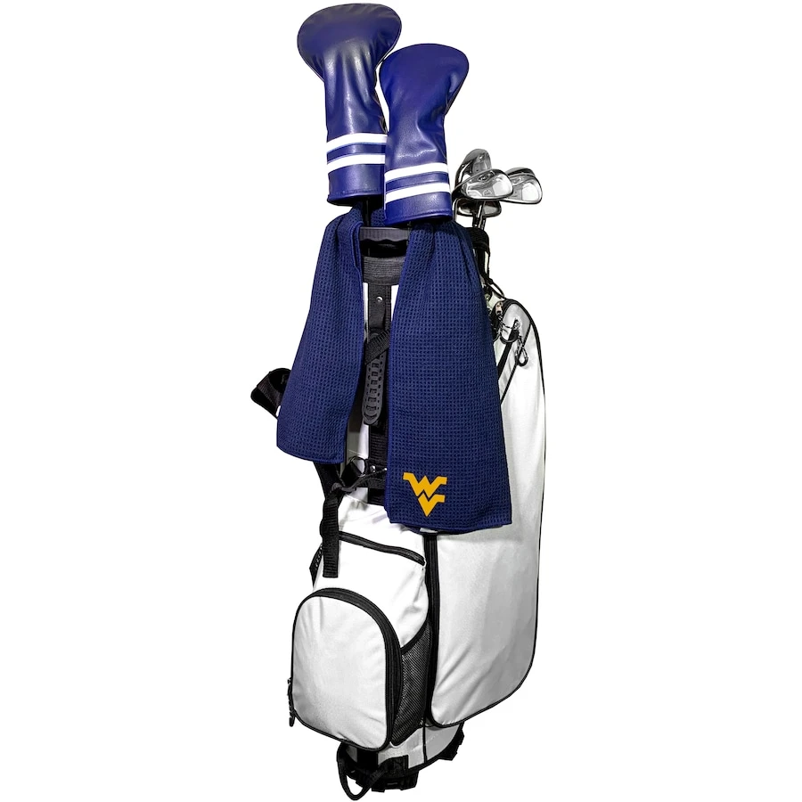 West Virginia Mountaineers 16'' X 40'' Microfiber Golf Towel - Navy 2 West Virginia Mountaineers 16'' X 40'' Microfiber Golf Towel - Navy - Image 2