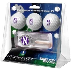 Northwestern Wildcats 3-Ball Golf Ball Gift Set With Kool Divot Tool