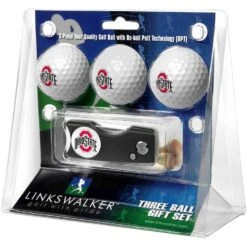 Ohio State Buckeyes 3-Pack Golf Ball Gift Set With Spring Action Divot Tool