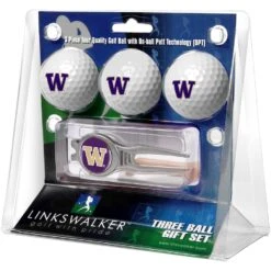 Washington Huskies 3-Ball Golf Ball Gift Set With Kool Divot Tool