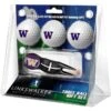 Washington Huskies 3-Pack Golf Ball Gift Set With Black Crosshair Divot Tool