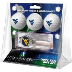 West Virginia Mountaineers 3-Ball Golf Ball Gift Set With Kool Divot Tool