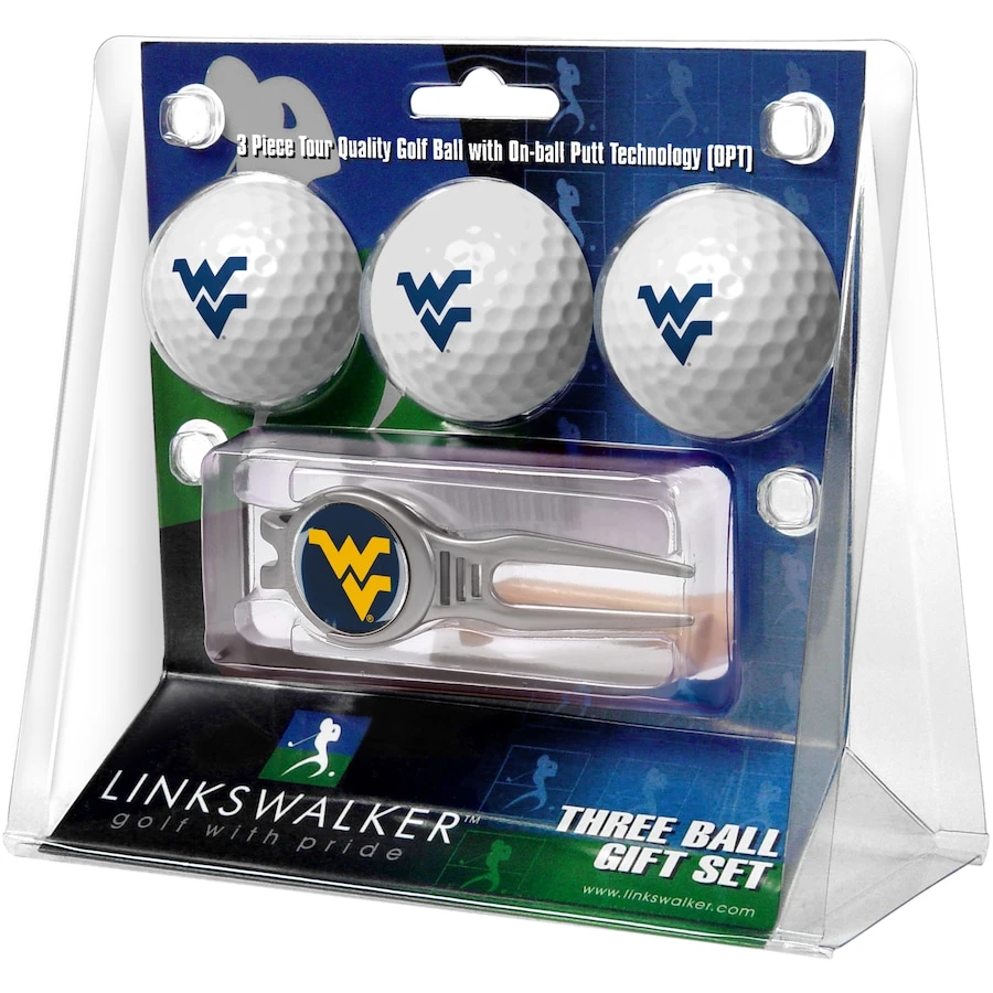 West Virginia Mountaineers 3-Ball Golf Ball Gift Set With Kool Divot Tool 1 West Virginia Mountaineers 3-Ball Golf Ball Gift Set With Kool Divot Tool