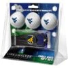 West Virginia Mountaineers 3-Pack Golf Ball Gift Set With Black Hat Trick Divot Tool