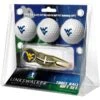 West Virginia Mountaineers 3-Pack Golf Ball Gift Set With Gold Crosshair Divot Tool
