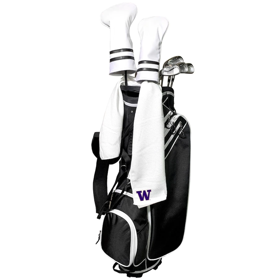 Washington Huskies 16'' X 40'' Microfiber Golf Towel - White 2 Washington Huskies 16'' X 40'' Microfiber Golf Towel - White - Image 2