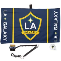LA Galaxy WinCraft Golf Ball, Towel & Brush Gift Set