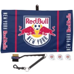 New York Red Bulls WinCraft Golf Ball, Towel & Brush Gift Set