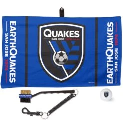 San Jose Earthquakes WinCraft Golf Ball, Towel & Brush Gift Set