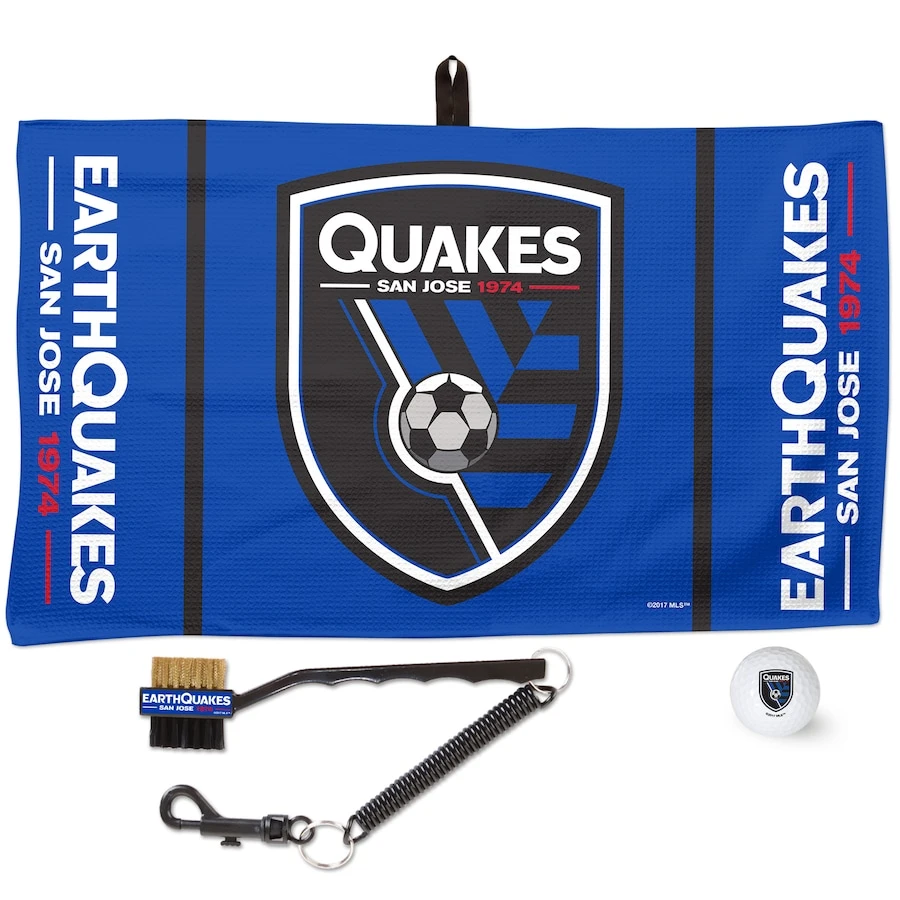 San Jose Earthquakes WinCraft Golf Ball, Towel & Brush Gift Set 1 San Jose Earthquakes WinCraft Golf Ball, Towel & Brush Gift Set