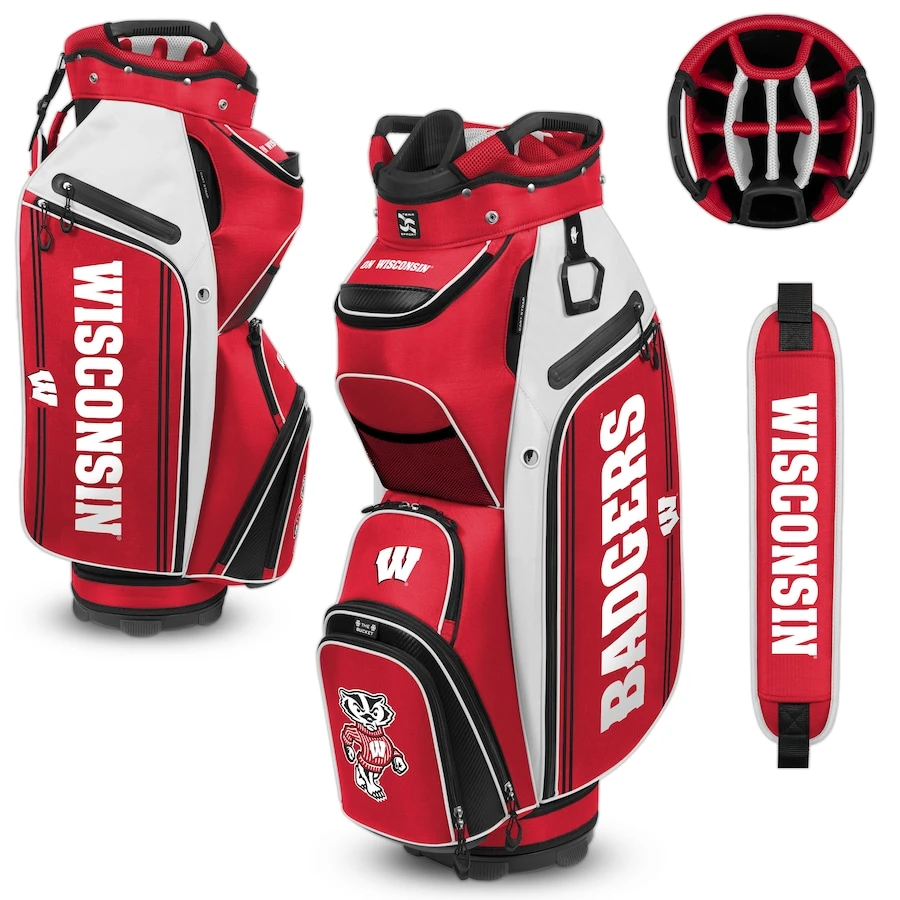Wisconsin Badgers WinCraft Bucket III Cooler Cart Golf Bag 2 Wisconsin Badgers WinCraft Bucket III Cooler Cart Golf Bag - Image 2
