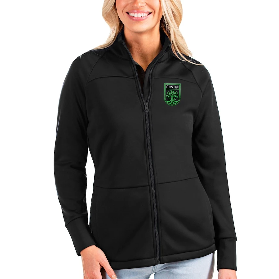 Austin FC Antigua Women's Links Full-Zip Golf Jacket - Black 1 Austin FC Antigua Women's Links Full-Zip Golf Jacket - Black