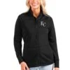 Kansas City Royals Antigua Women's Links Full-Zip Golf Jacket - Black