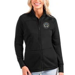 Philadelphia Union Antigua Women's Links Full-Zip Golf Jacket - Black
