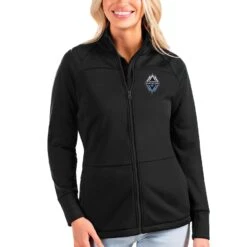 Vancouver Whitecaps FC Antigua Women's Links Full-Zip Golf Jacket - Black
