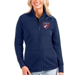 FC Dallas Antigua Women's Links Full-Zip Golf Jacket - Navy