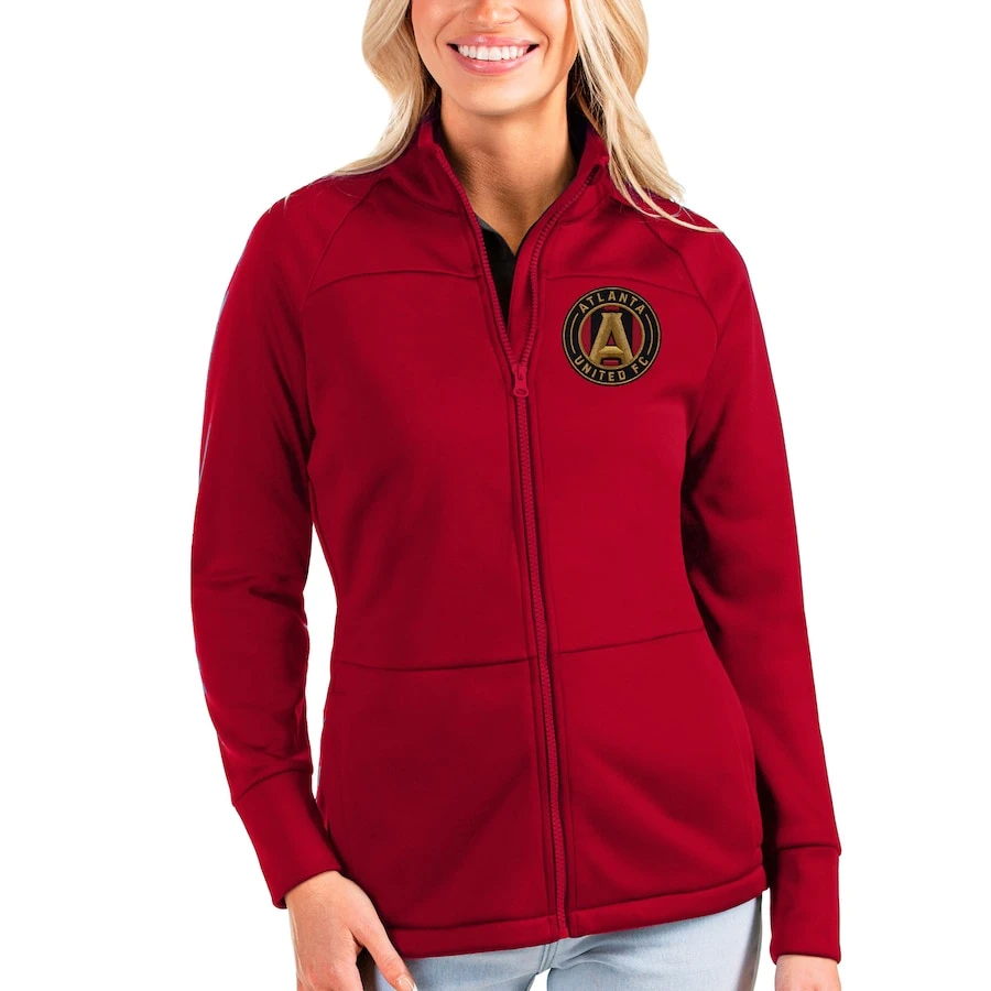 Atlanta United FC Antigua Women's Links Full-Zip Golf Jacket - Red 1 Atlanta United FC Antigua Women's Links Full-Zip Golf Jacket - Red