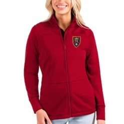 Real Salt Lake Antigua Women's Links Full-Zip Golf Jacket - Red