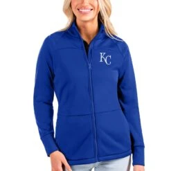Kansas City Royals Antigua Women's Links Full-Zip Golf Jacket - Royal