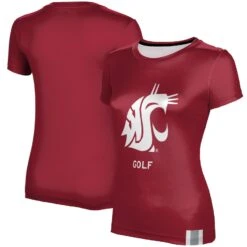 Washington State Cougars Women's Golf T-Shirt - Crimson